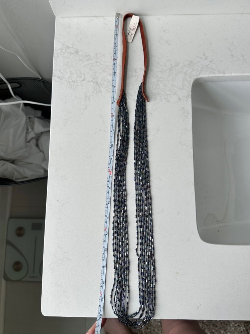 NWT Peyote Bird Free Spirit Multi-Strand Liquid Silver & Peacock Suede Necklace - Picture 6 of 8
